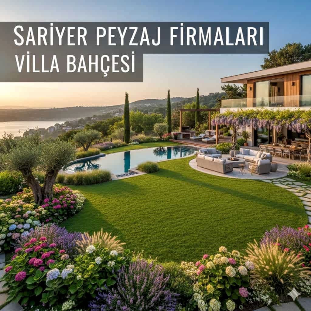Sarıyer peyzaj firmaları tarafından uygulanan modern villa bahçesi peyzaj çalışması