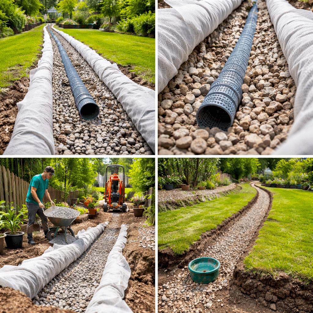 büyükçekmece bahçe drenajı uygulaması, drenaj borusu ve çakıl dolgu sistemi</p>
<p>Büyükçekmece bahçe drenajı uygulama aşamalarında, kazı yapılan hat içerisine geotekstil serilir, çakıl dolgu yapılır ve delikli drenaj boruları yerleştirilerek suyun kontrollü şekilde tahliyesi sağlanır